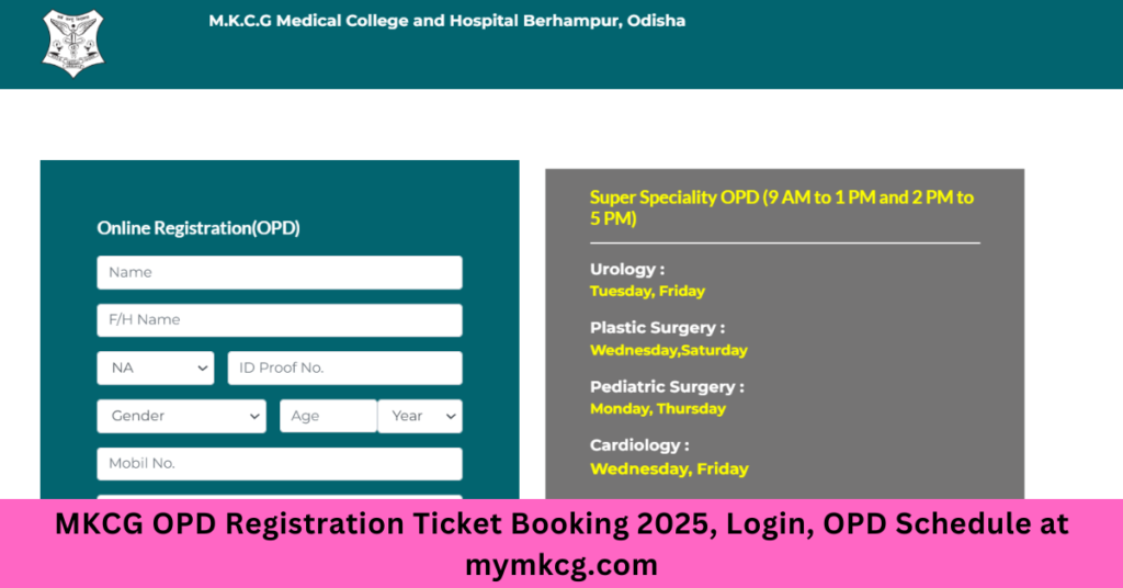 MKCG OPD Registration Ticket Booking 2025